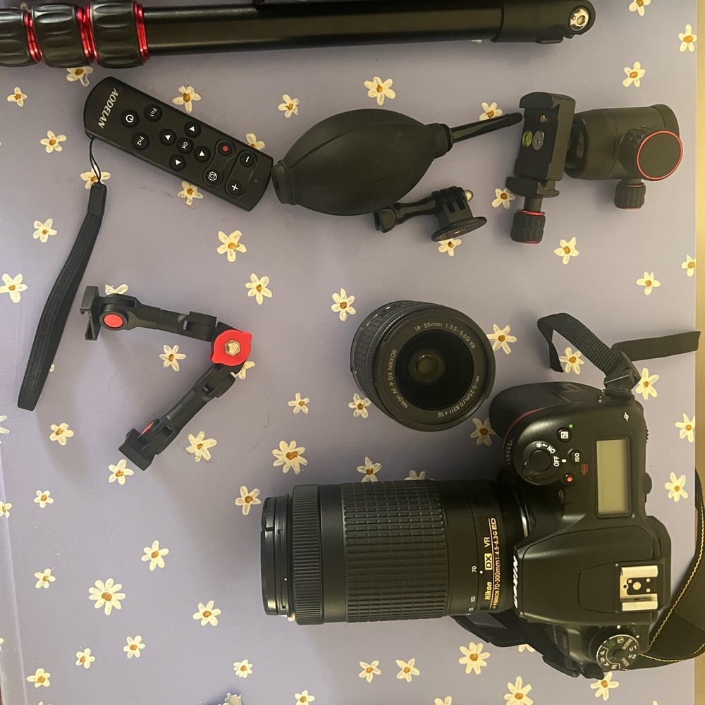 Nikon Black DSLR Camera with Lenses and Accessories